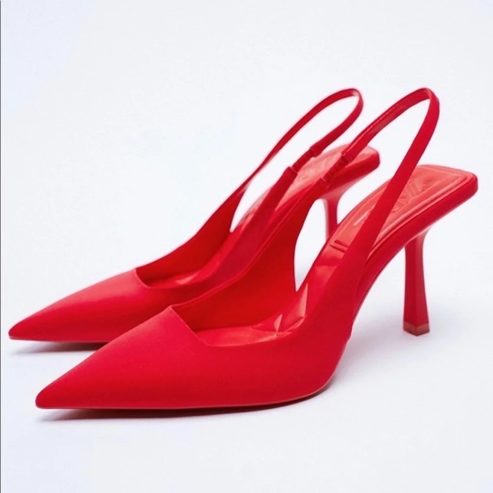 BNWT Zara, red slingback heels